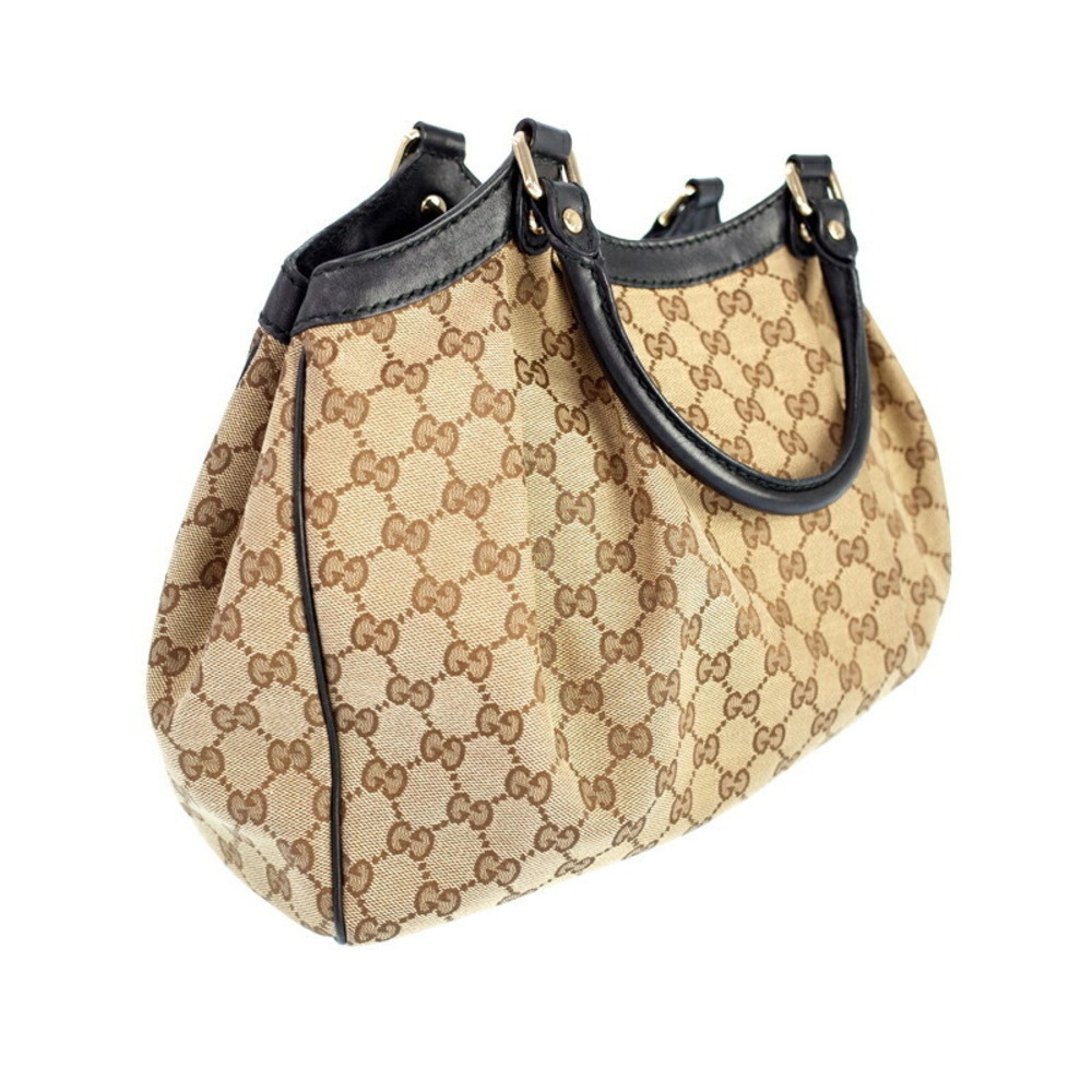 Gucci Sukey Tote bag GG monogram canvas leather trim Black - Picture 2 of 9